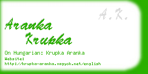 aranka krupka business card